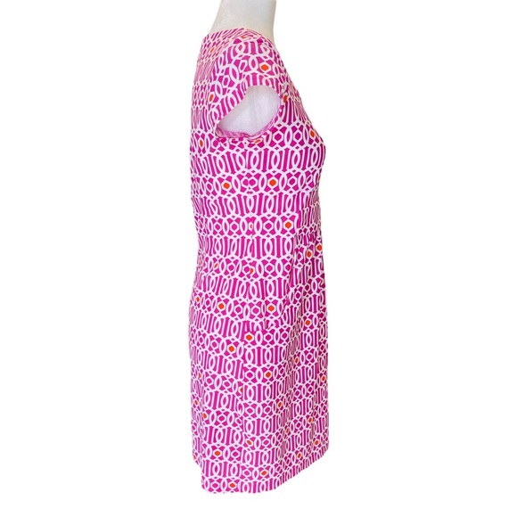 Jude Connally Patty Pink White Orange Geometric Mini Slip Dress - S - Picture 5 of 10